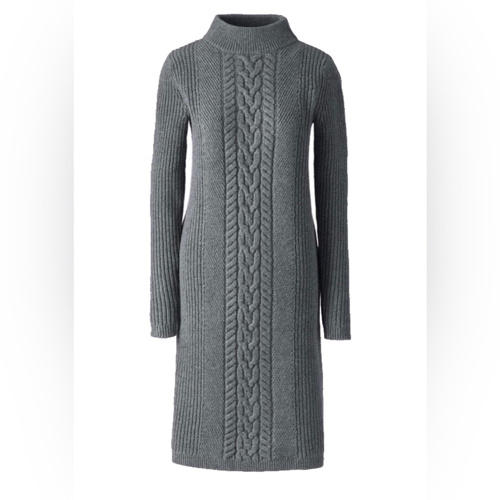 Mock neck cable sweater